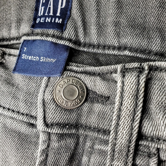 Gap Denim Size 7 Gray Stretch Skinny Jeans Distressed NWOT - Picture 4 of 13